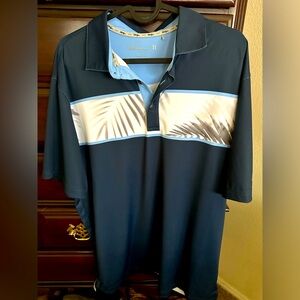 Walter Hagen Navy Blue Palm Print Men's golf Shirt size medium. Like new.